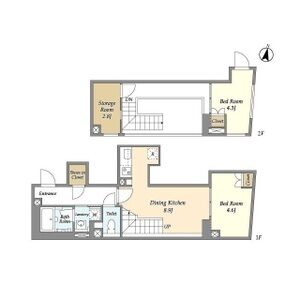 2DK 間取り図