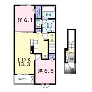 2LDK 間取り図