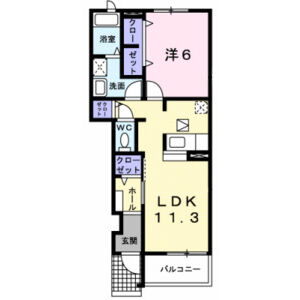 1LDK 間取り図