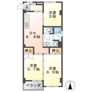 3DK 間取り図