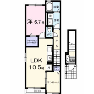 1LDK 間取り図