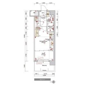 1DK 間取り図