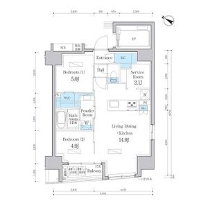 2LDK 間取り図