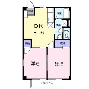 2DK 間取り図