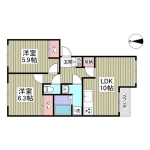 2LDK 間取り図