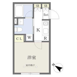 1K 間取り図