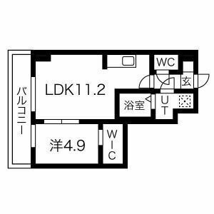 1LDK 間取り図