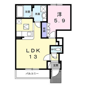 1LDK 間取り図