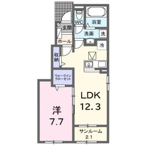 1LDK 間取り図
