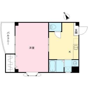 1DK 間取り図