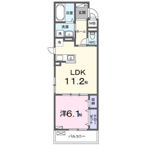 1LDK 間取り図