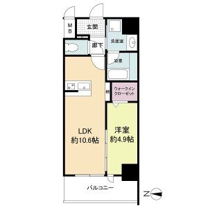 1LDK 間取り図