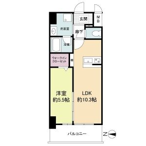 1LDK 間取り図