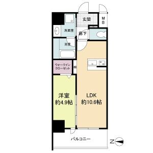 1LDK 間取り図