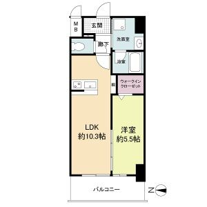 1LDK 間取り図