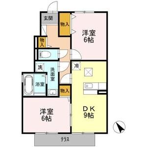 2DK 間取り図
