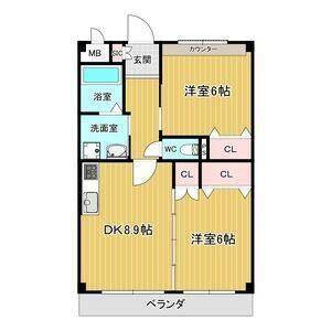 2DK 間取り図