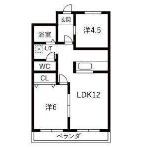 2LDK 間取り図