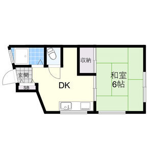 1DK 間取り図