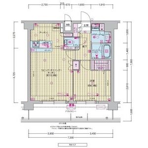 1DK 間取り図
