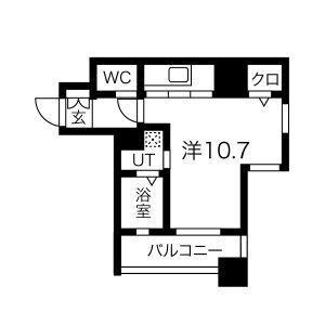1K 間取り図