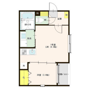 1LDK 間取り図