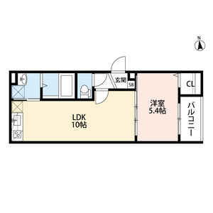 1LDK 間取り図