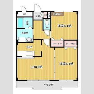 2LDK 間取り図