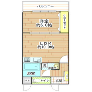 1LDK 間取り図