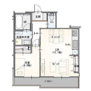 1LDK 間取り図