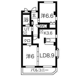 2LDK 間取り図