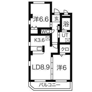 2LDK 間取り図