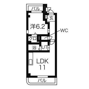 1LDK 間取り図