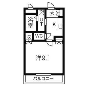 1K 間取り図