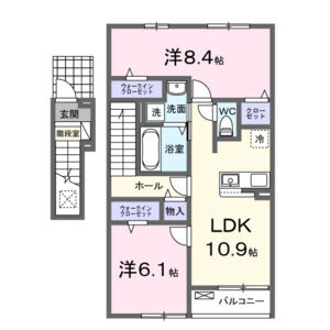 2LDK 間取り図