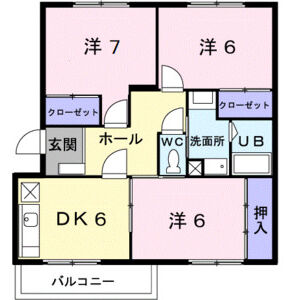 3DK 間取り図