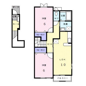 2LDK 間取り図