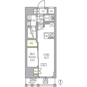 1LDK 間取り図