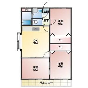 3DK 間取り図