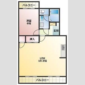 1LDK 間取り図