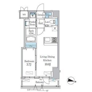 1LDK 間取り図