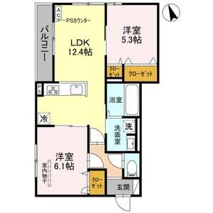 2LDK 間取り図