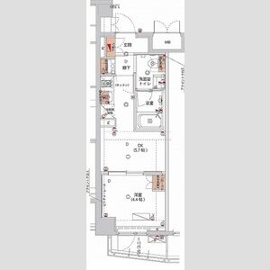 1DK 間取り図
