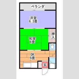 2DK 間取り図