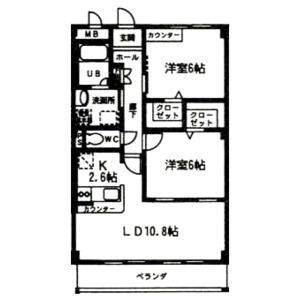 2LDK 間取り図