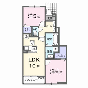 2LDK 間取り図