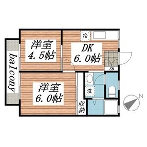 2DK 間取り図