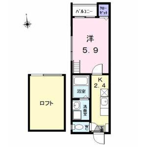 1K 間取り図