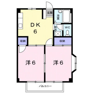 2DK 間取り図