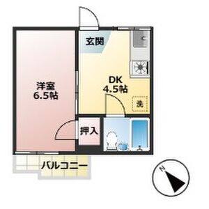 1DK 間取り図